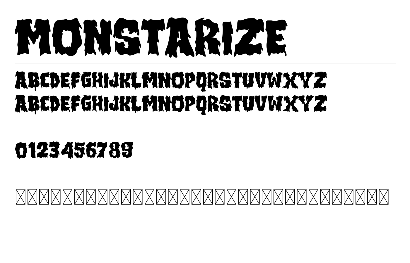 Monstarize Font preview