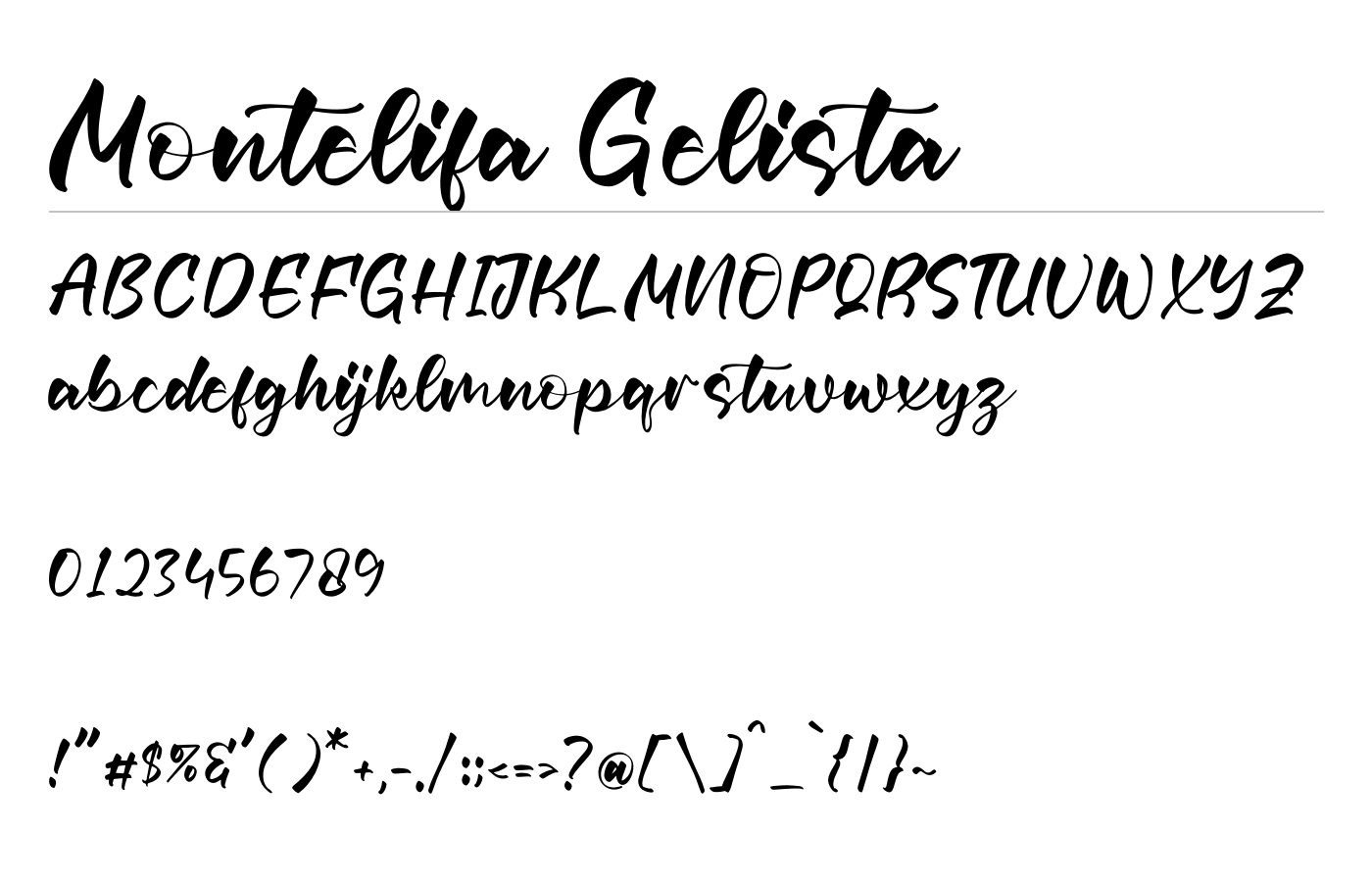 Montelifa Gelista Font preview