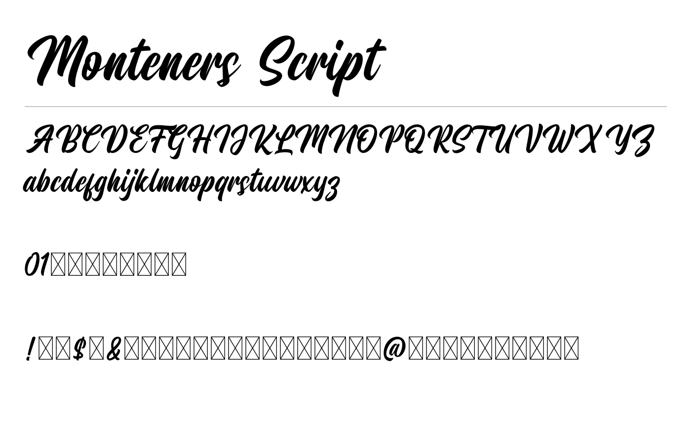 Monteners Script Font preview
