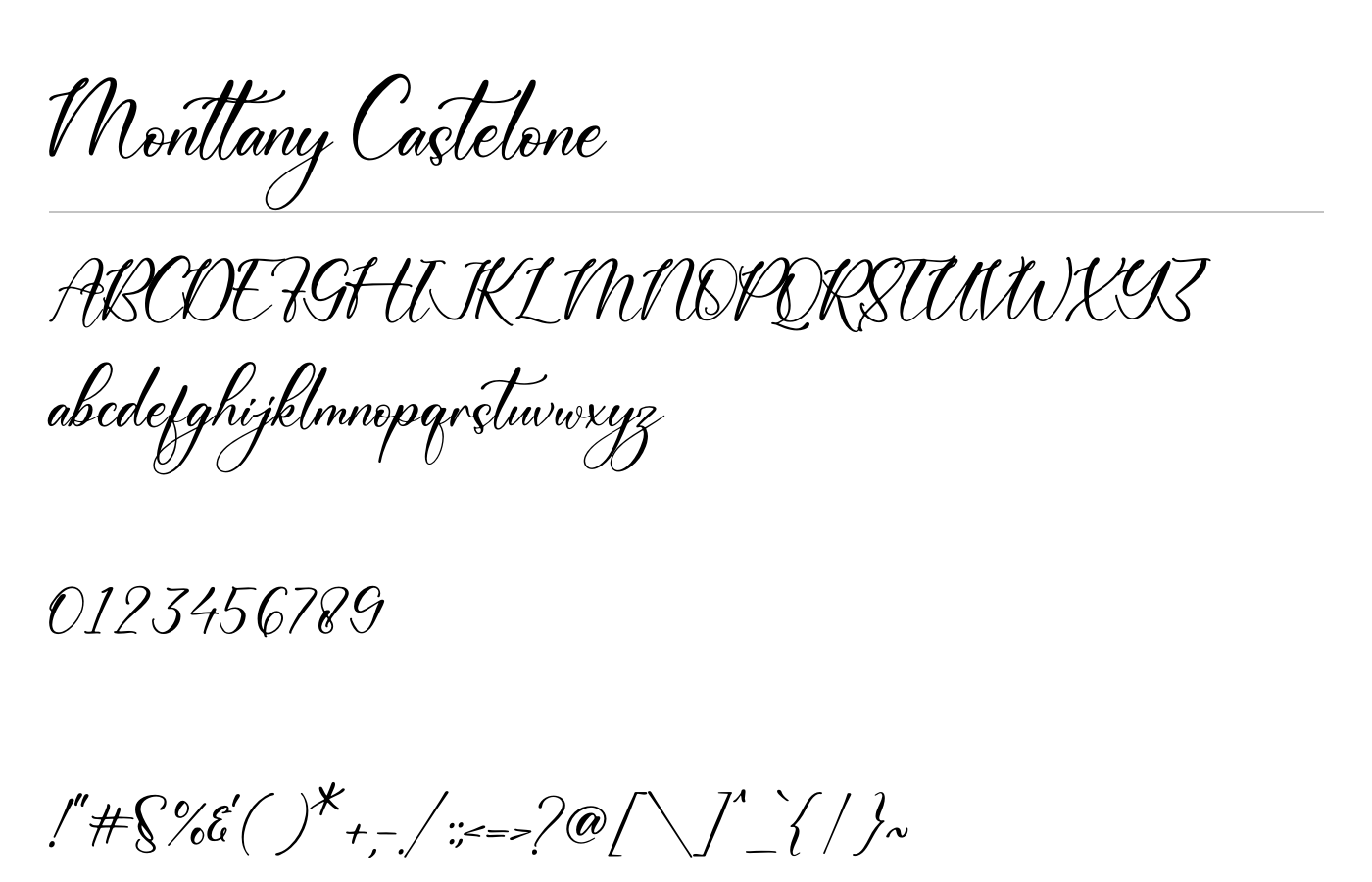 Monttany Castelone Font preview