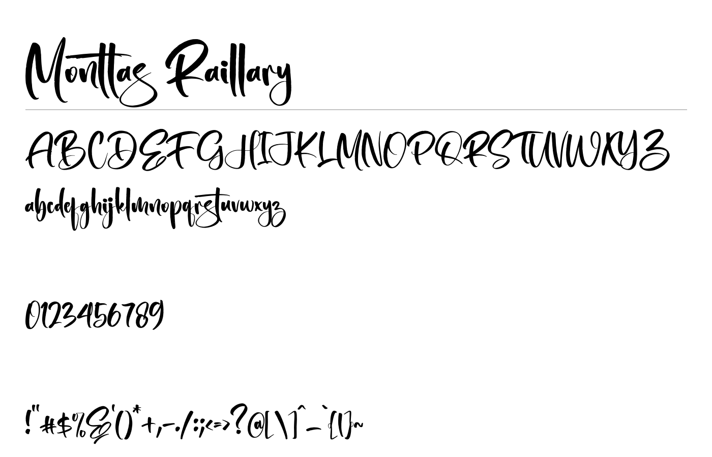 Monttas Raillary Font preview