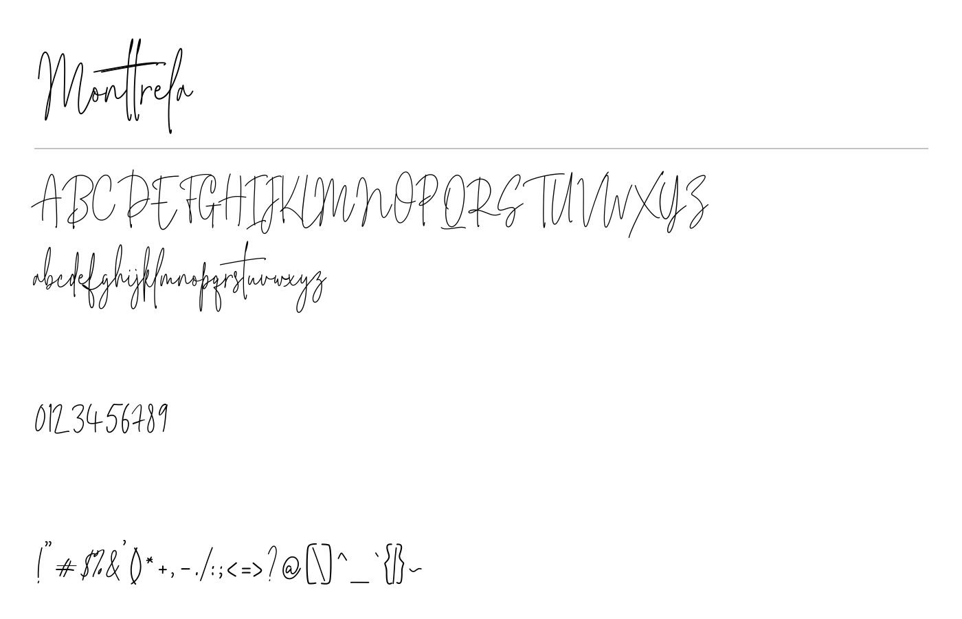 Monttrela Handwritten Font preview