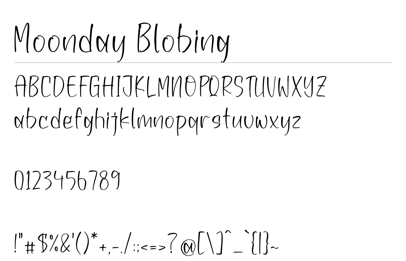 Moonday Blobing Font preview