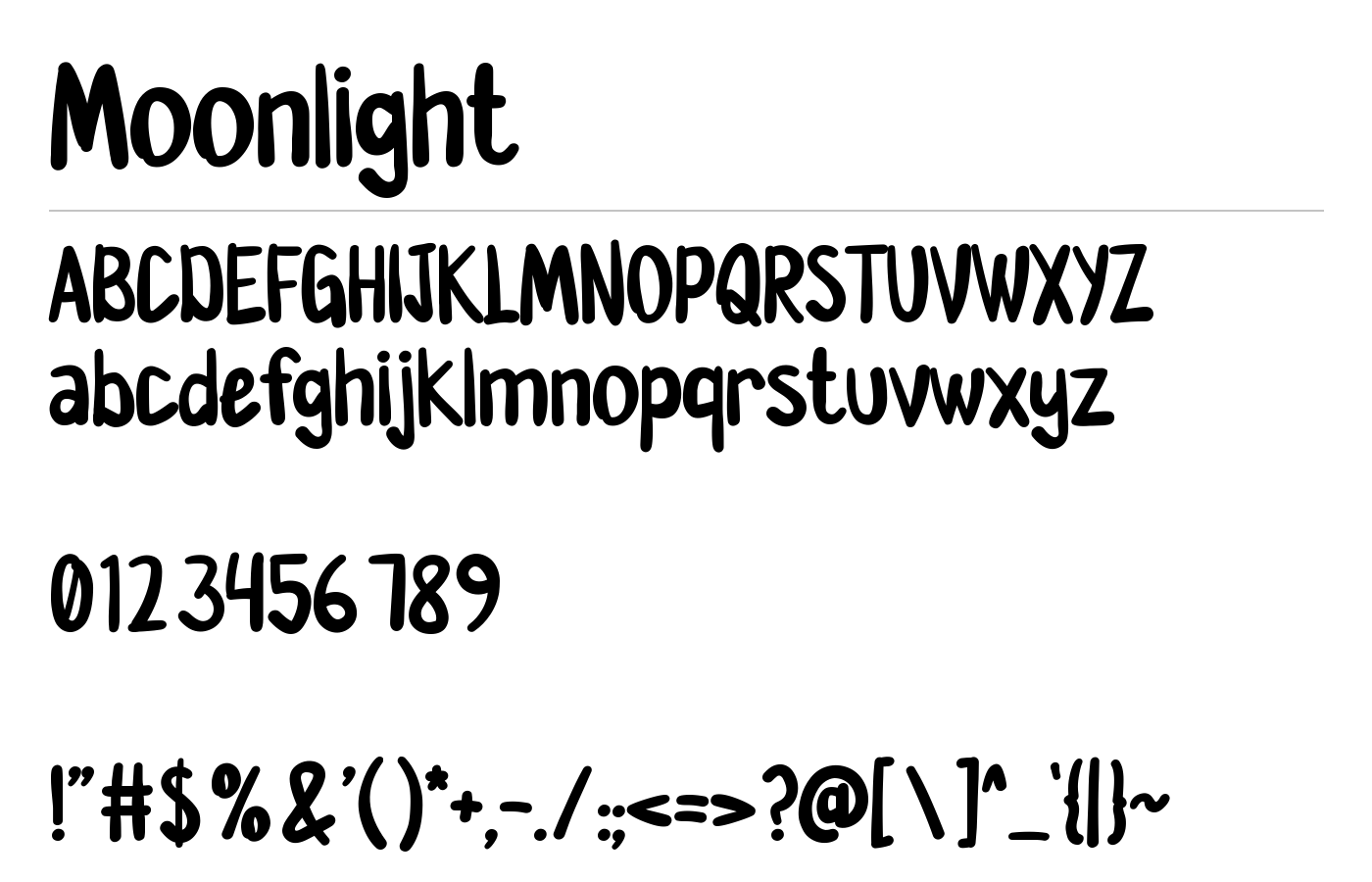 Moonlight Font preview