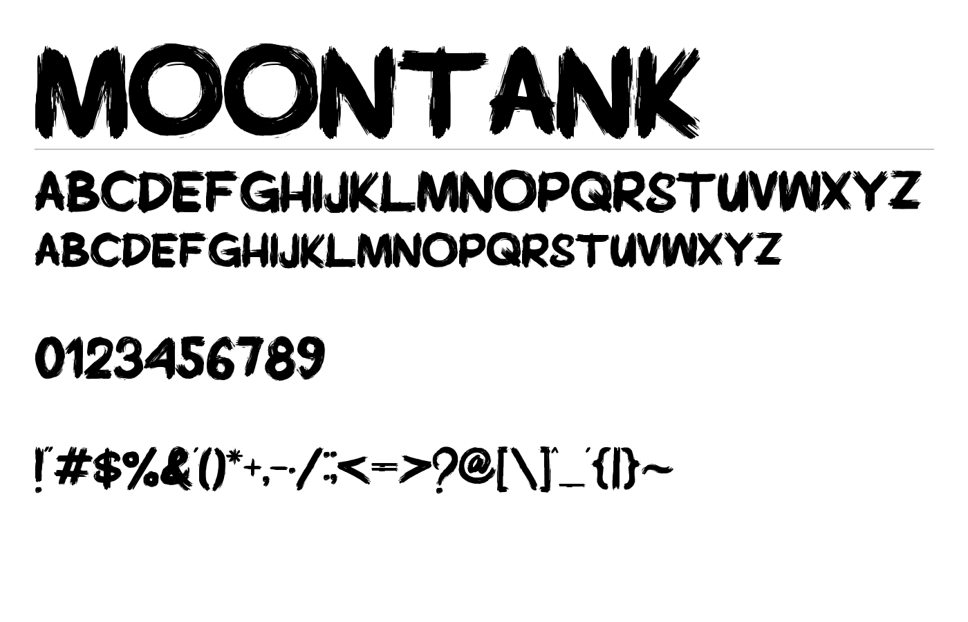 Moontank Font preview