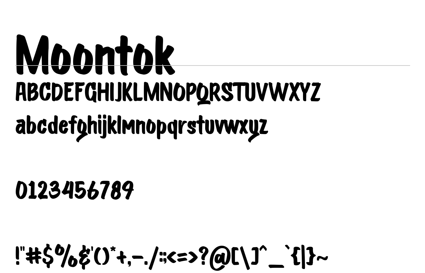 Moontok Font preview