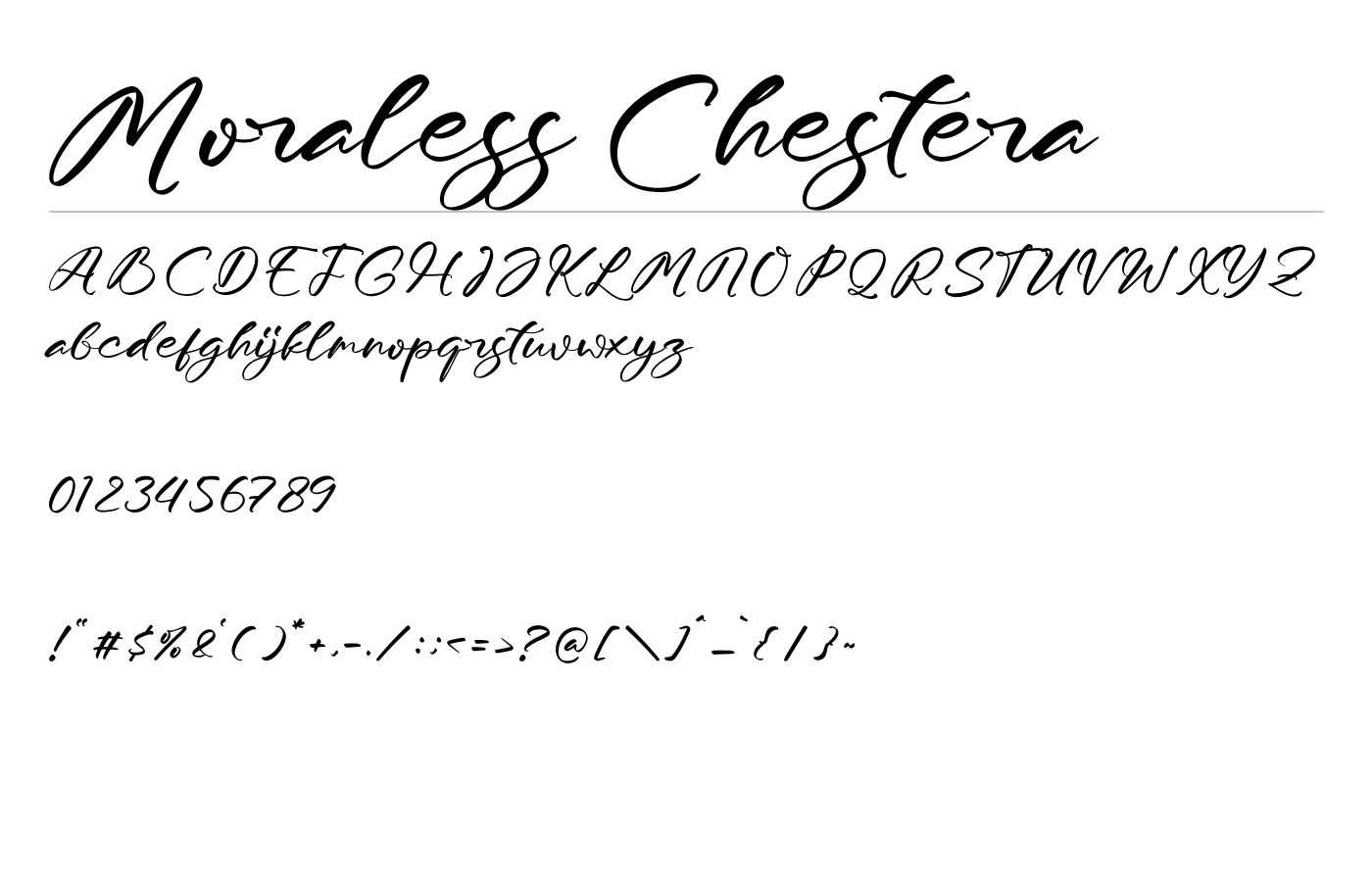 Moraless Chestera Font preview
