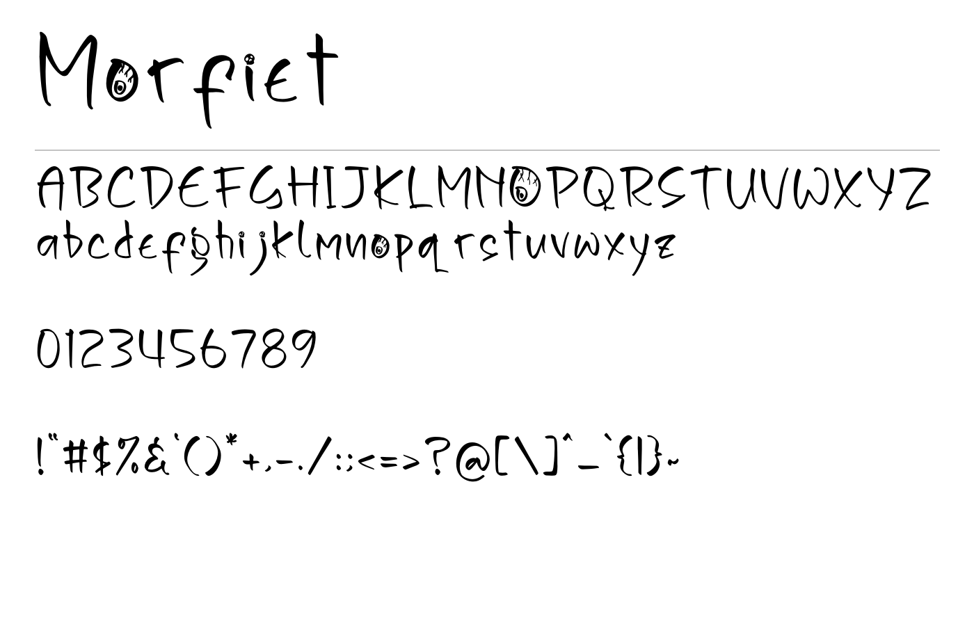 Morfiet Font preview