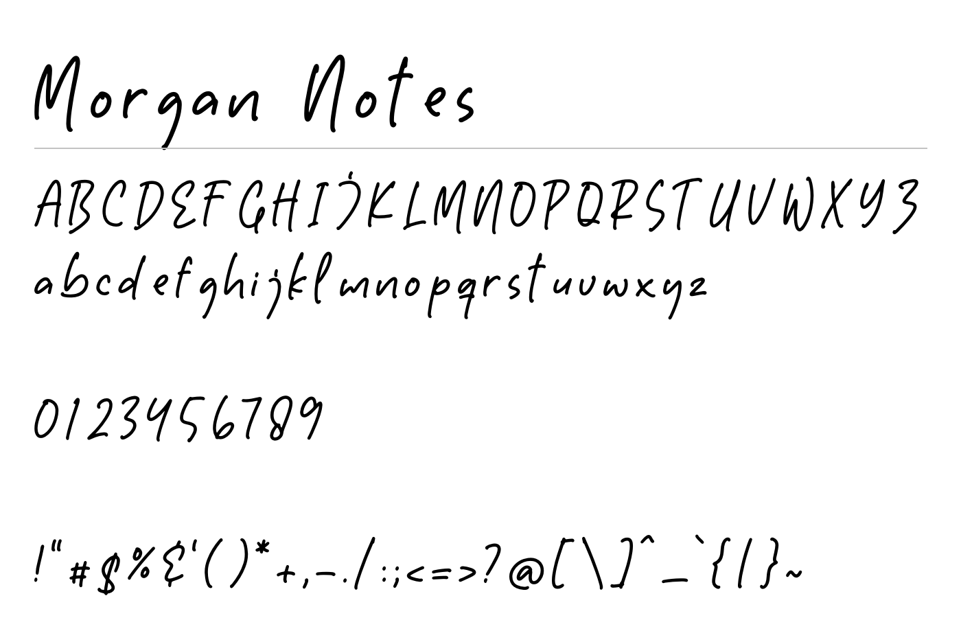 Morgan Notes Font preview