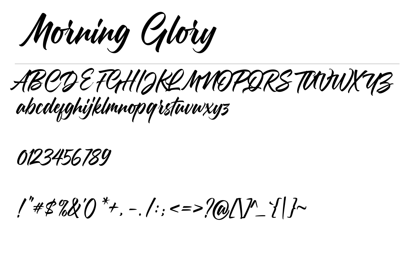 Morning Glory Font preview
