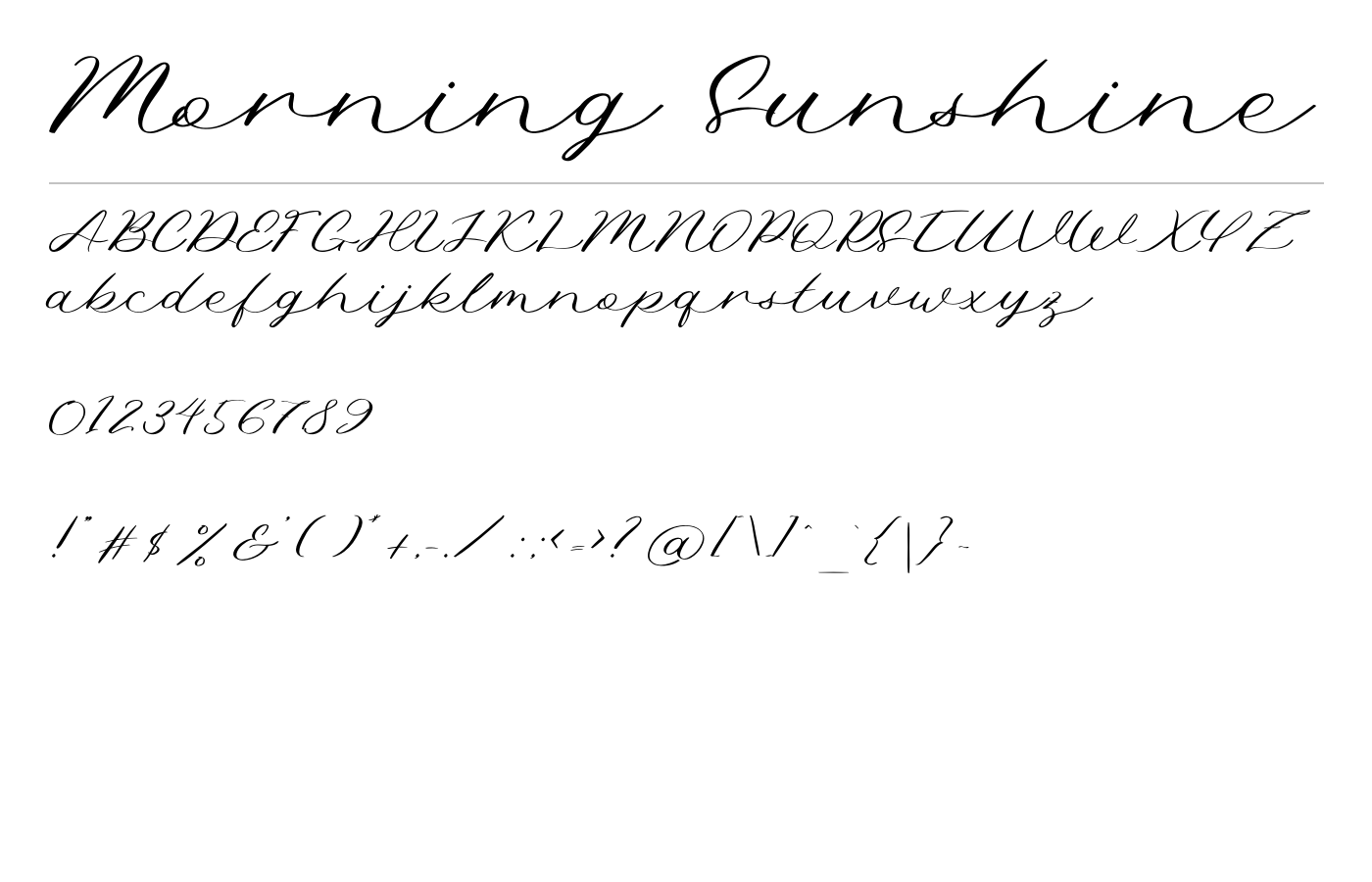 Morning Sunshine Font preview