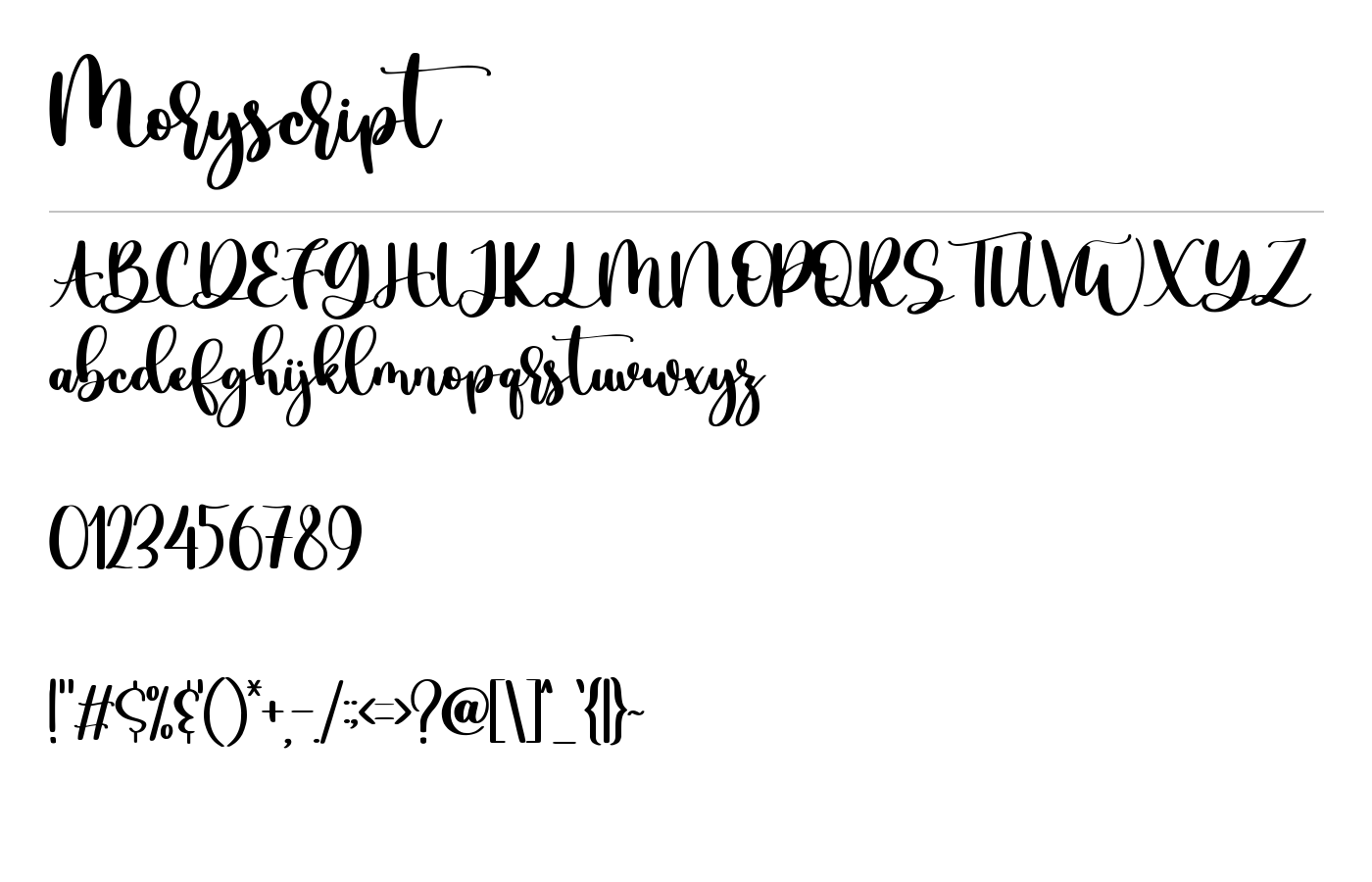 Moryscript Font preview
