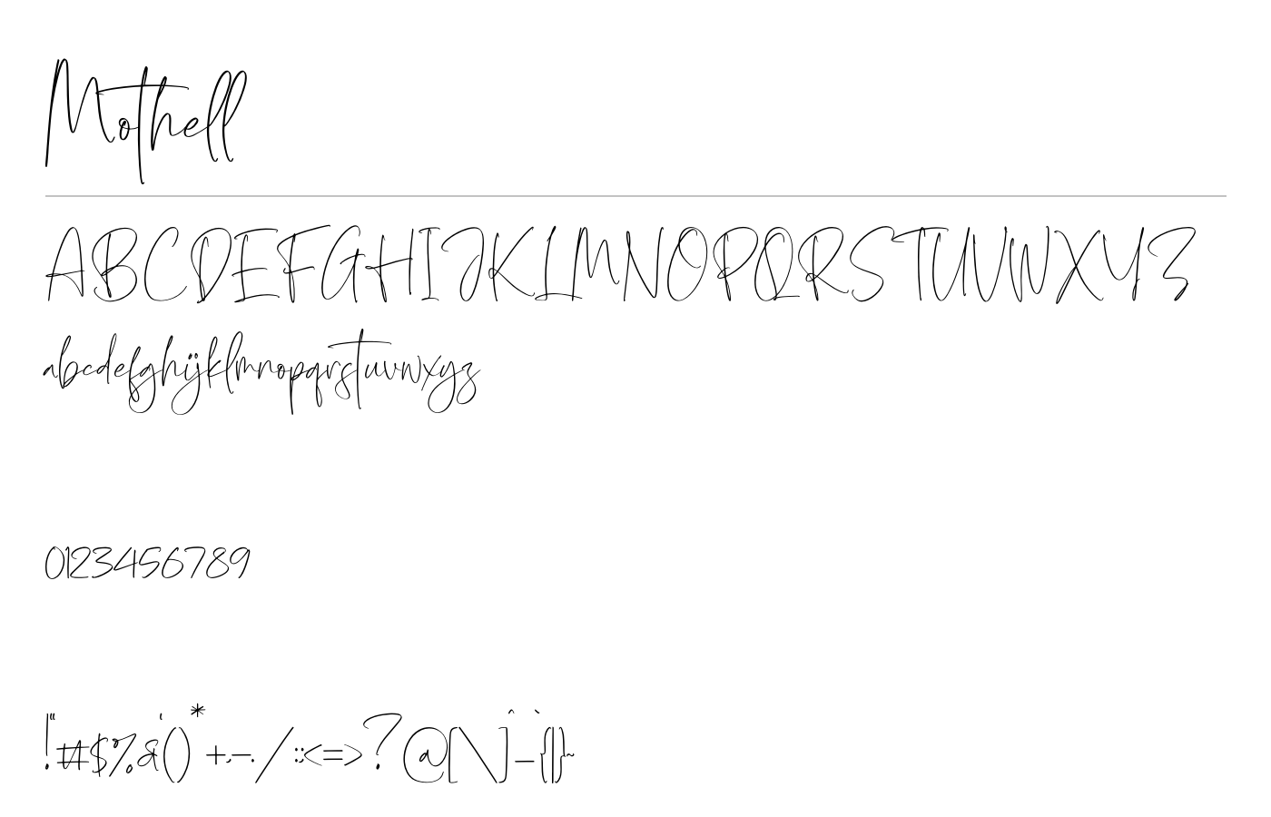 Mothell Font preview