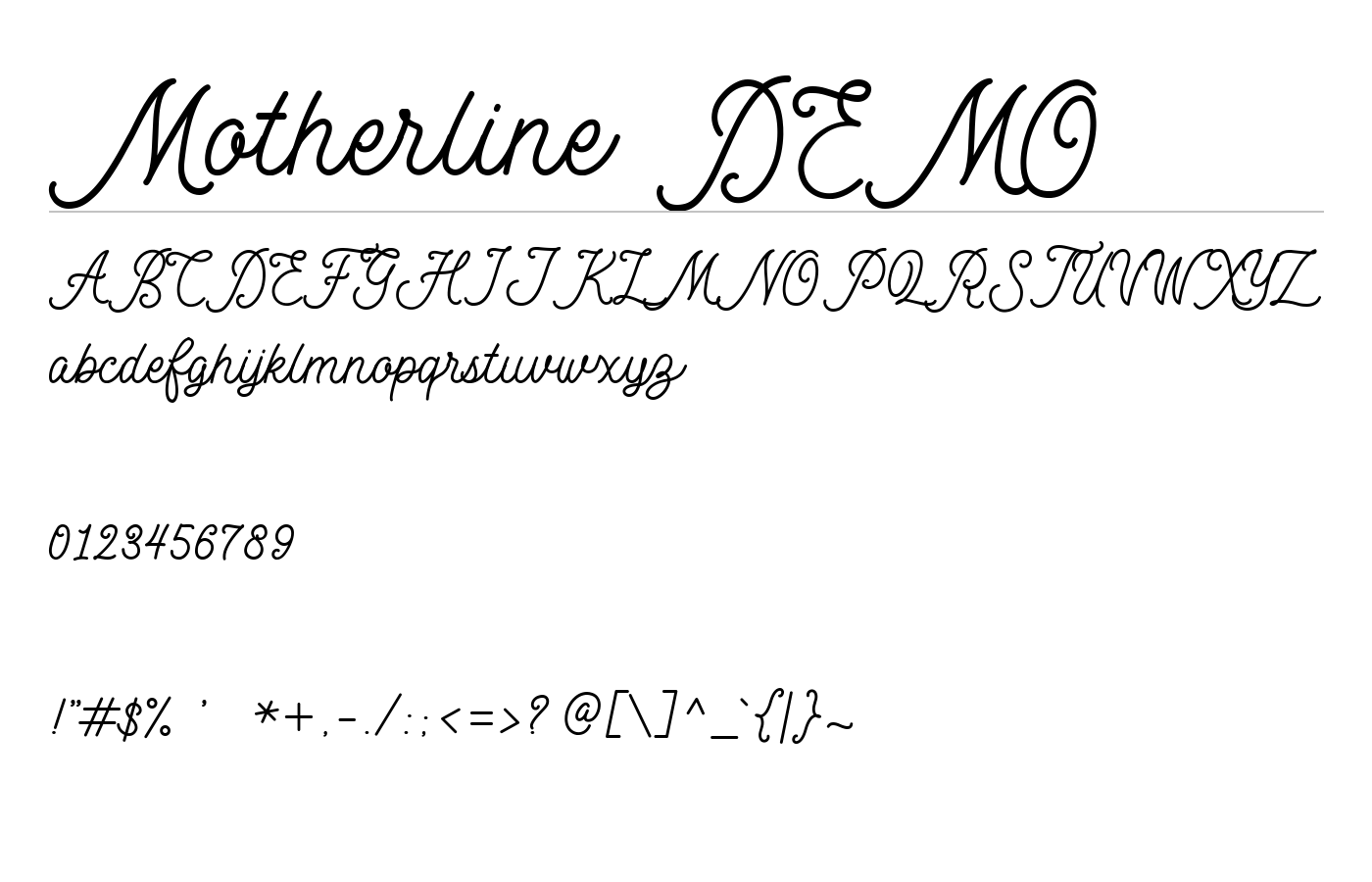 Motherline Font preview