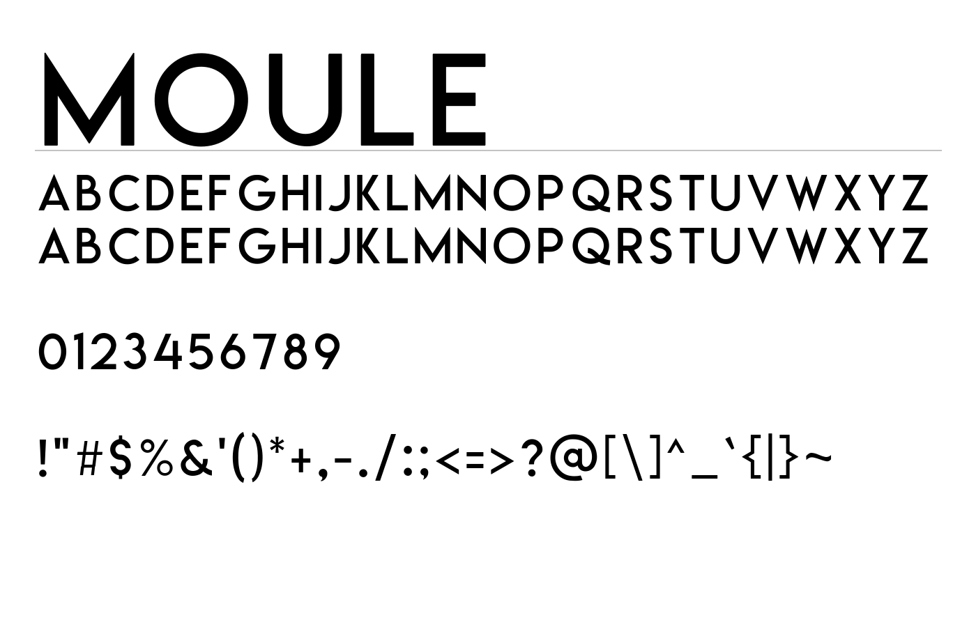Moule Font preview