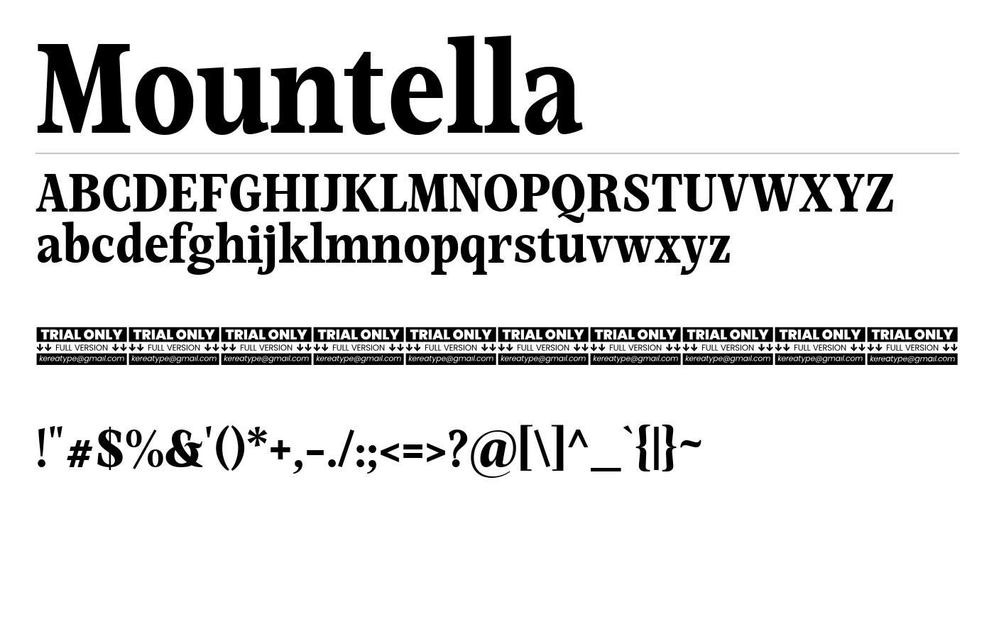 Mountella Font preview
