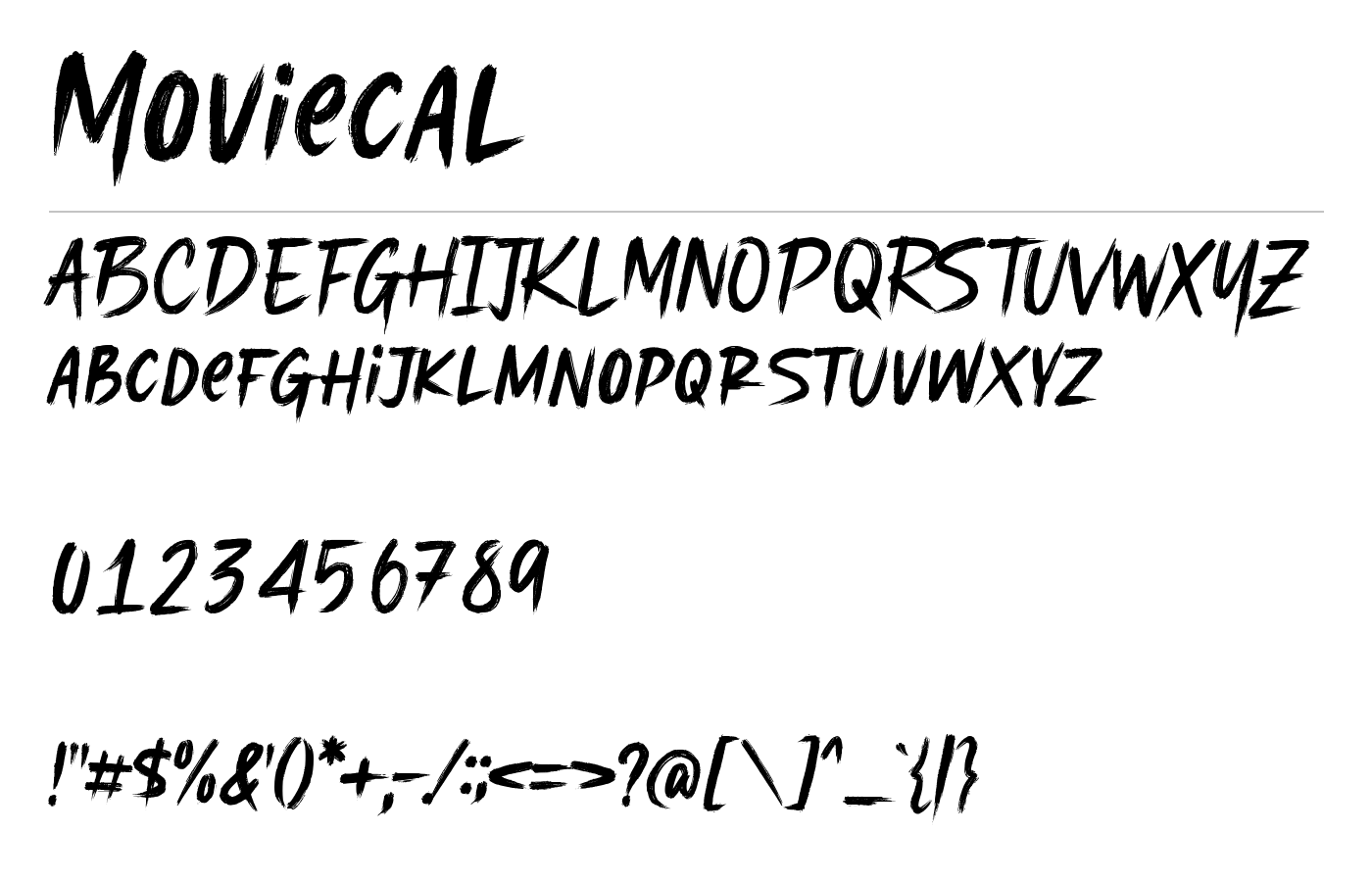 Moviecal Font preview