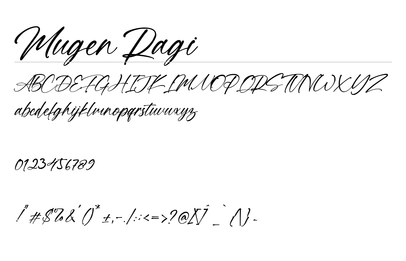 Mugen Ragi Font preview