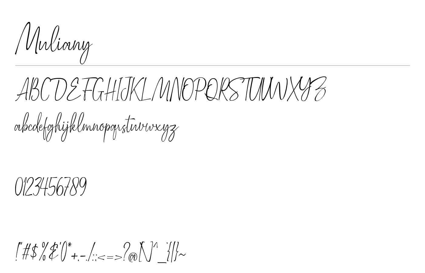 Muliany Font preview