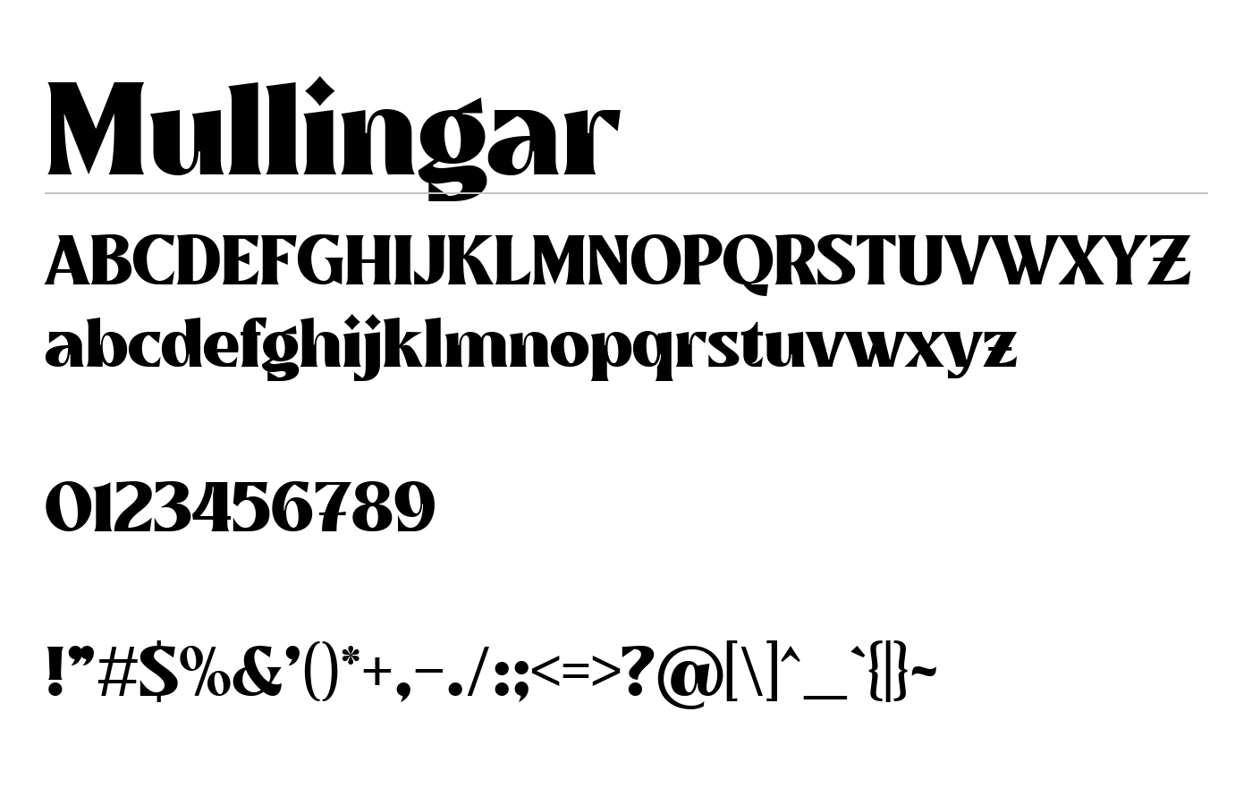 Mullingar Font preview