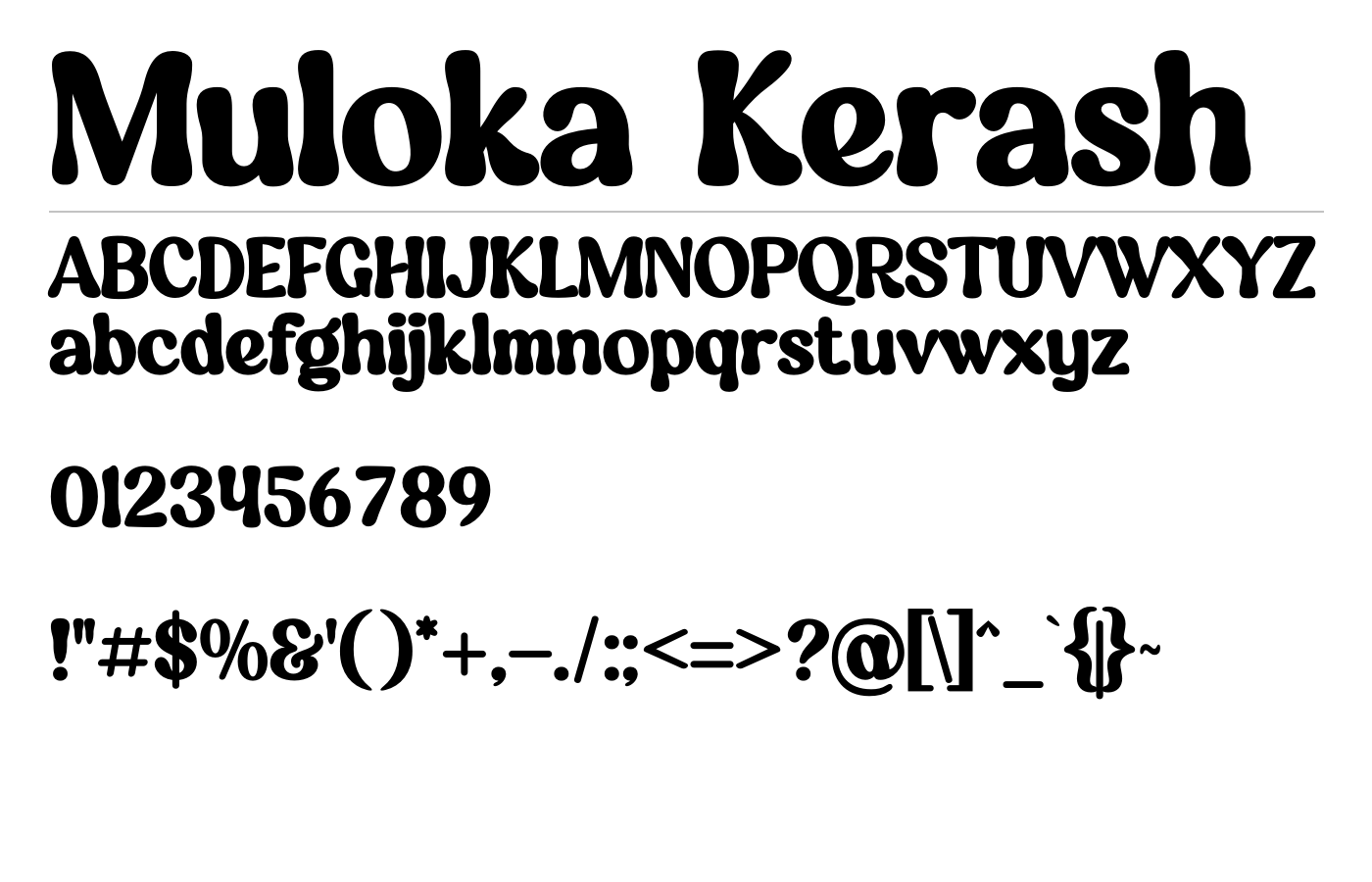 Muloka Kerash Font preview
