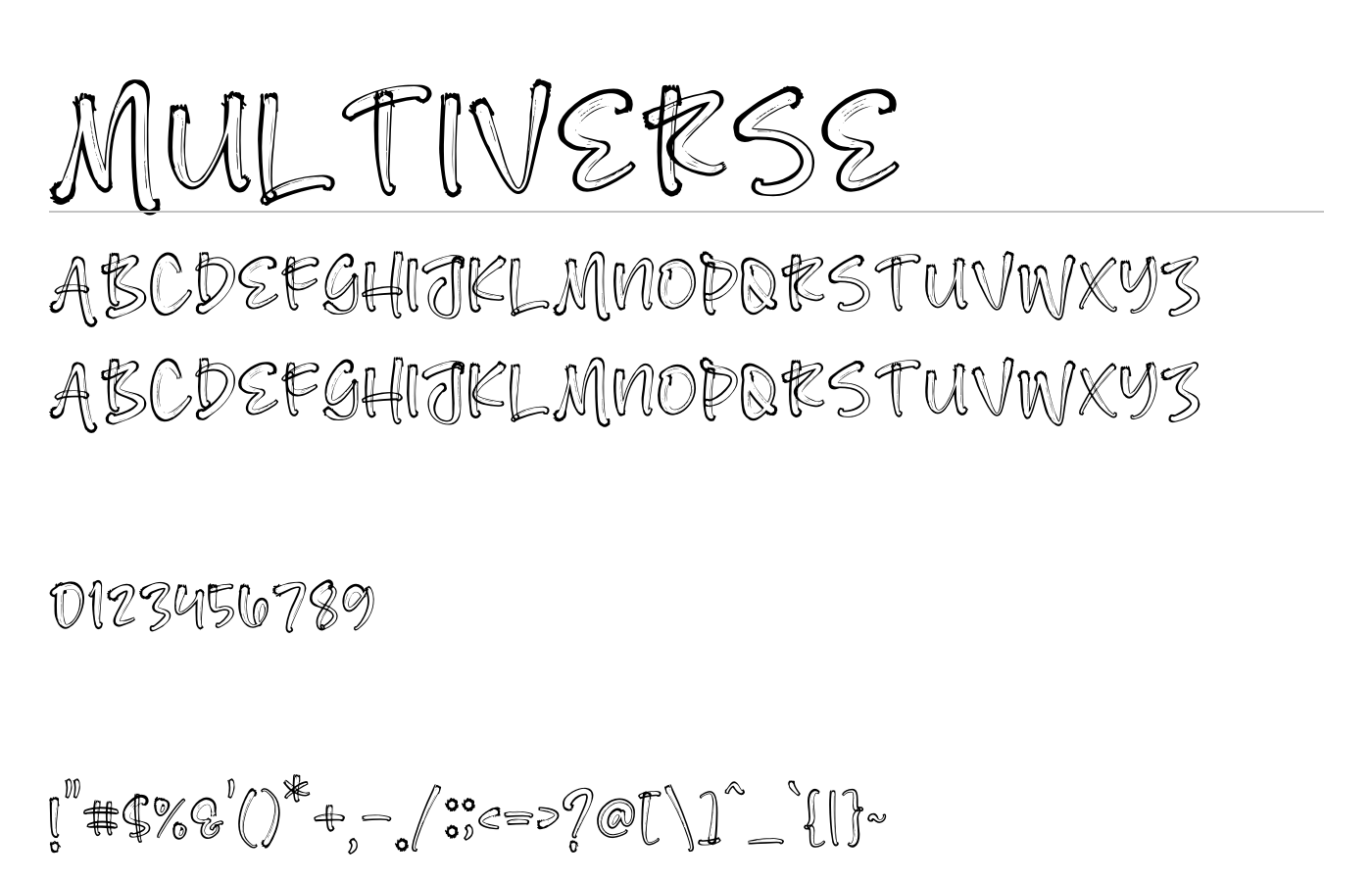 Multiverse Font preview
