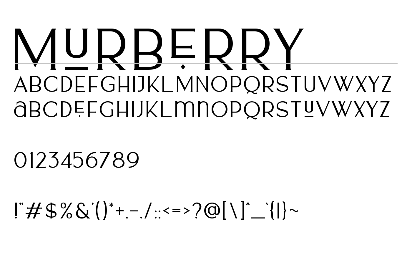 Murberry Font preview