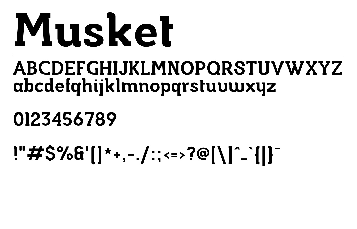 Musket Font preview