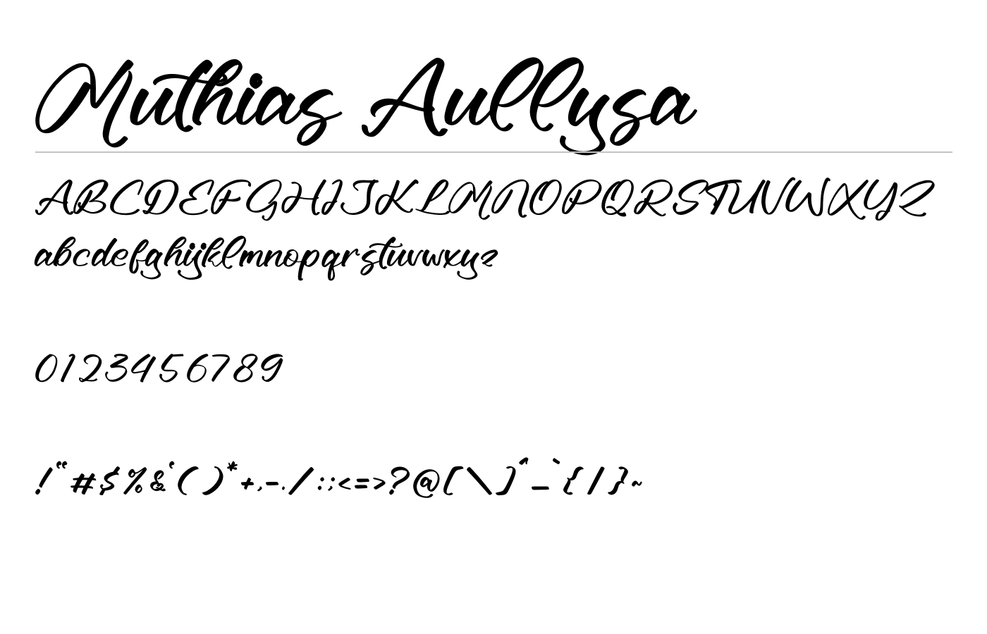 Muthias Aullysa Font preview