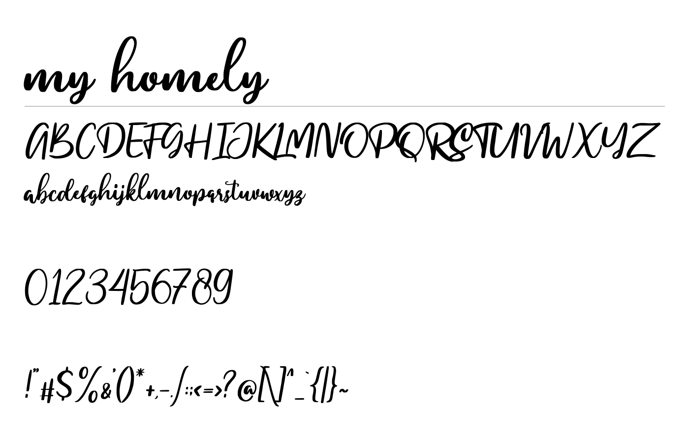 My Homely Font preview