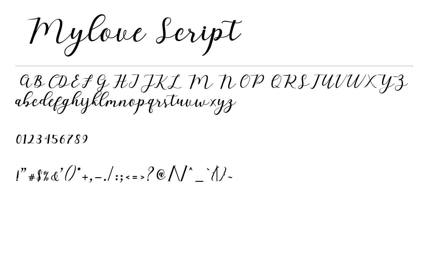 Mylove Font preview