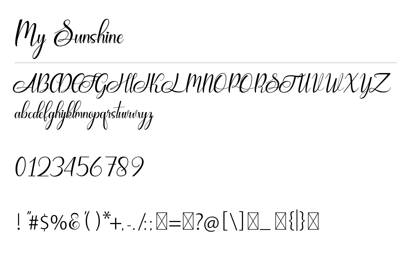 My Sunshine Font preview