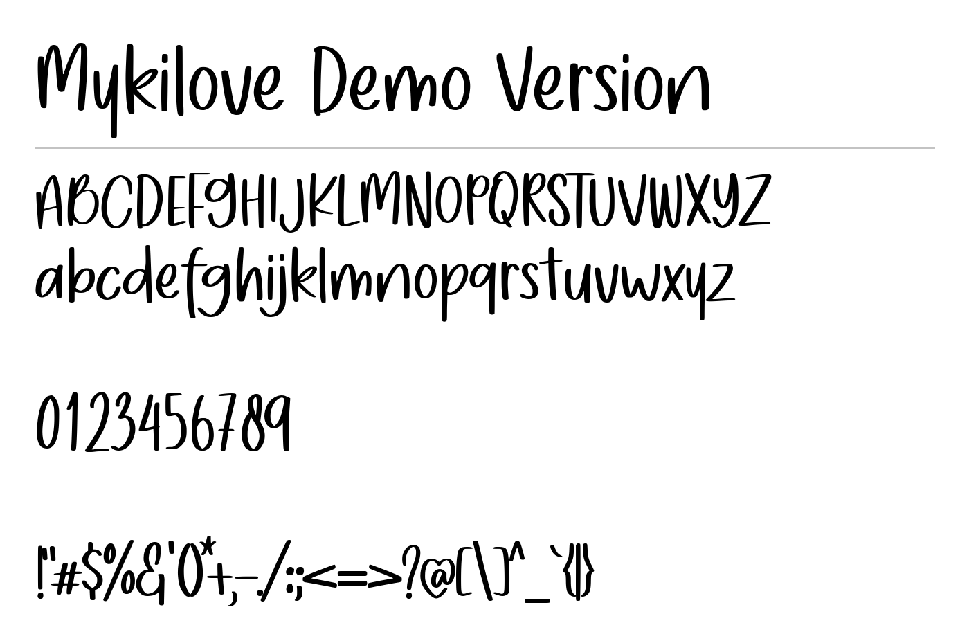 Mykilove Font preview