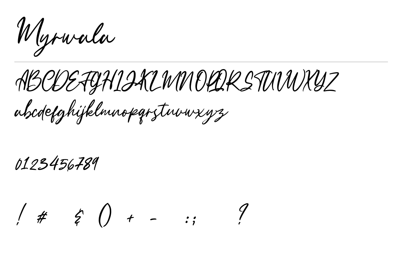 Myrwala Font preview