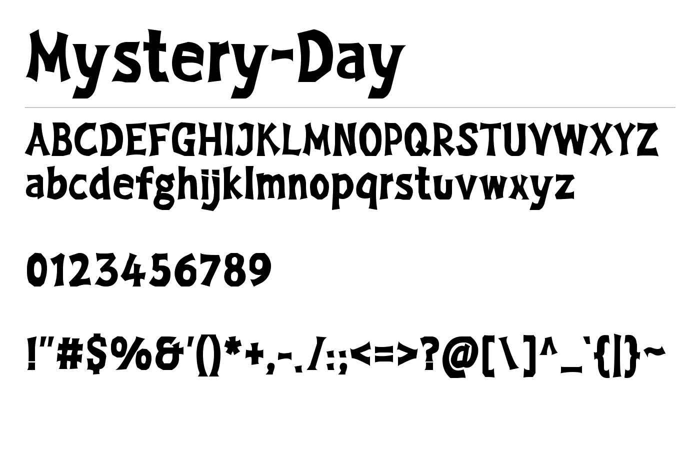 Mystery Day Font preview