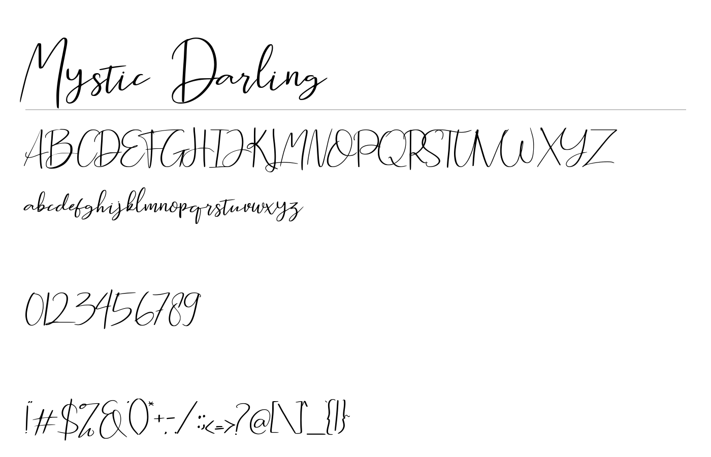 Mystic Darling Font preview