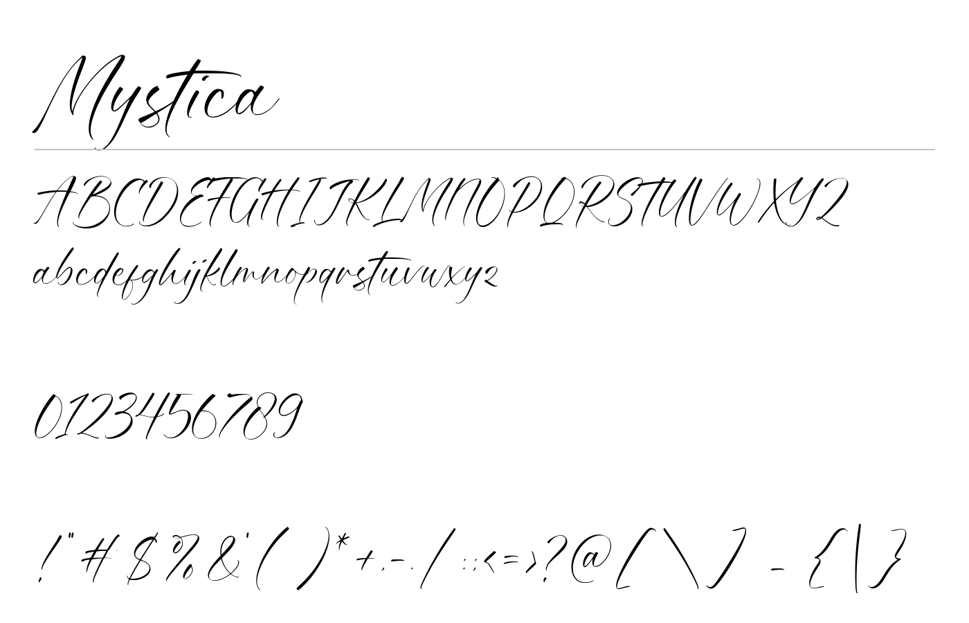 Mystica Font preview