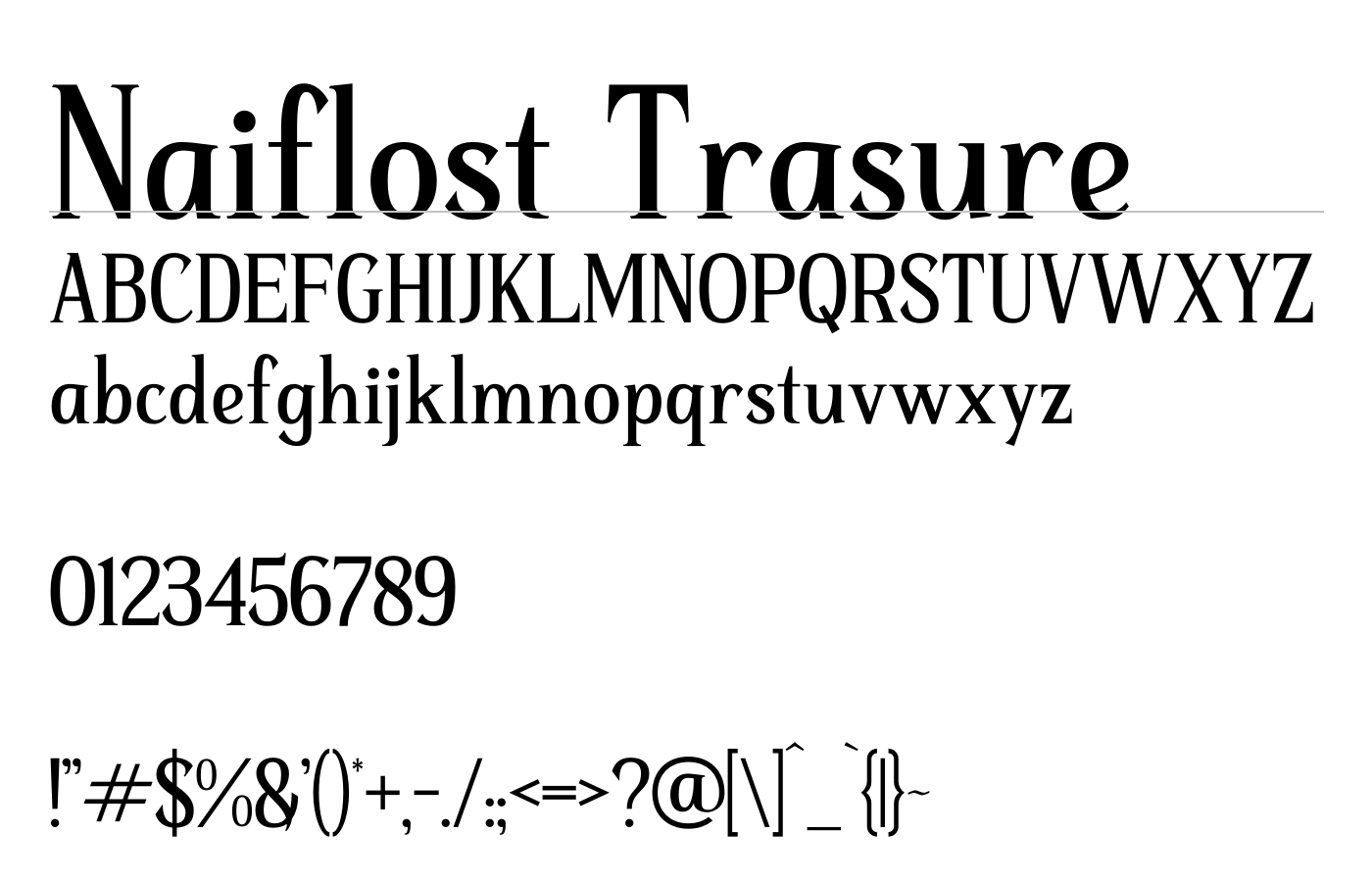 Naiflost Trasure Font preview