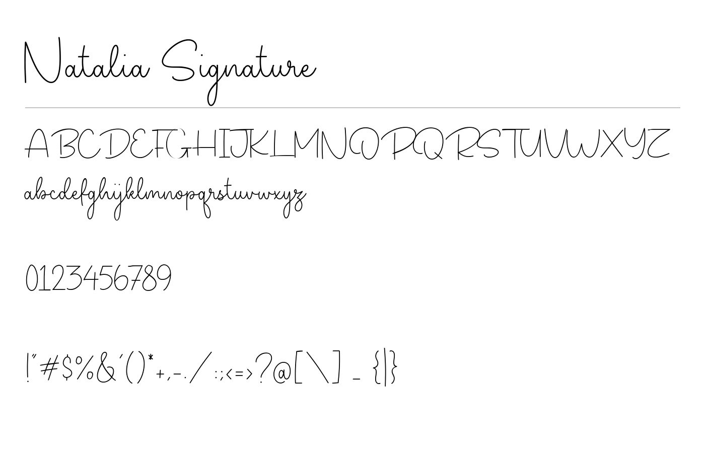 Natalia Signature Font preview
