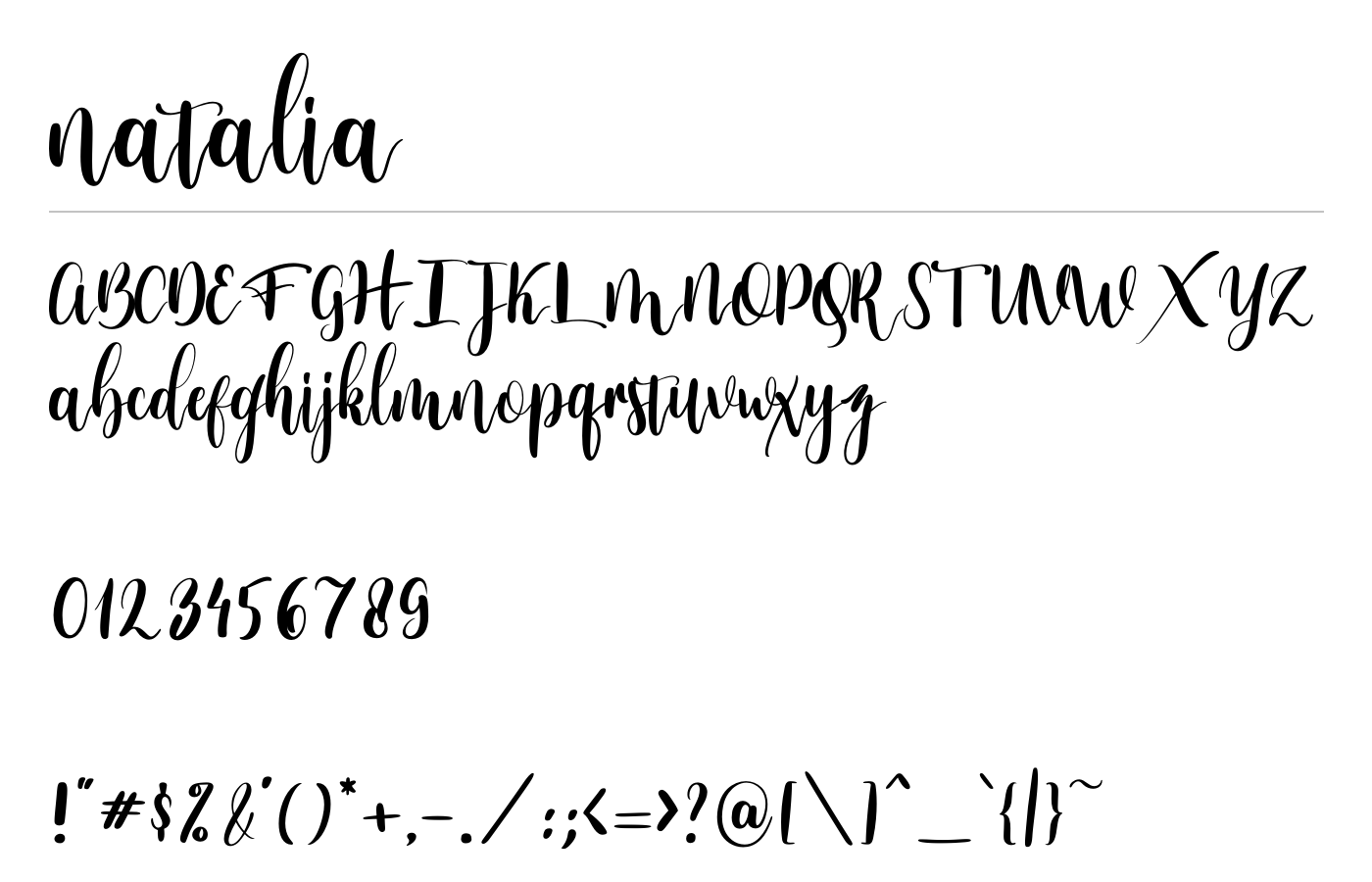 Natalia Script Font preview