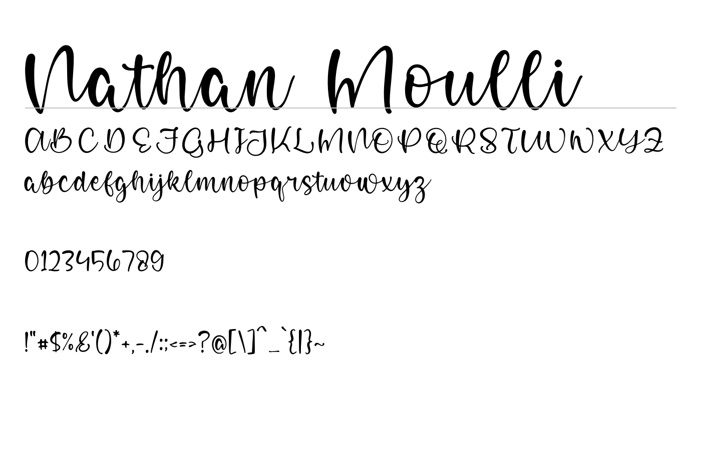 Nathan Moulli Font preview