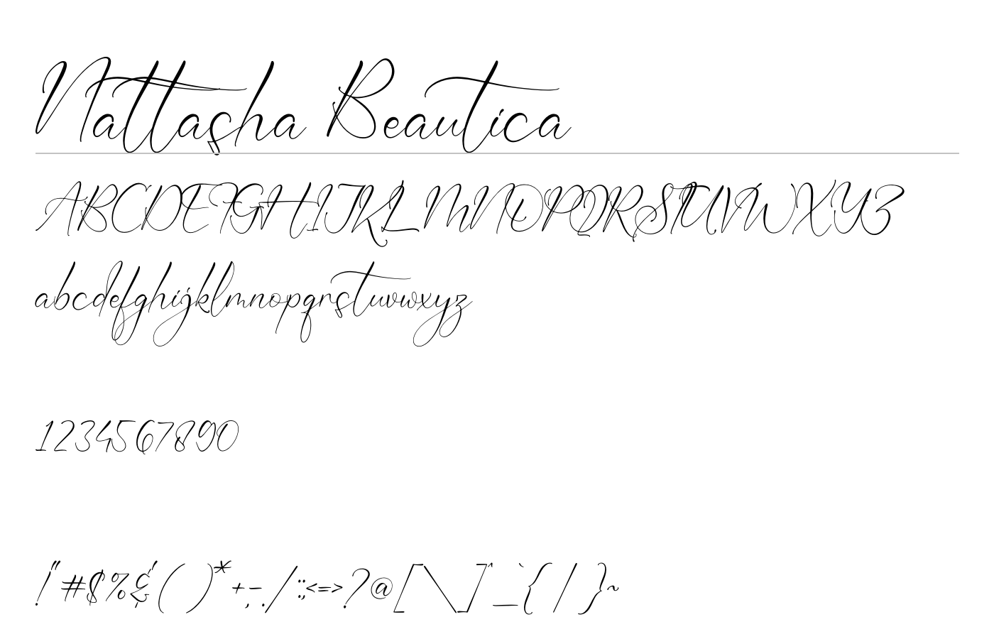 Nattasha Beautica Font preview