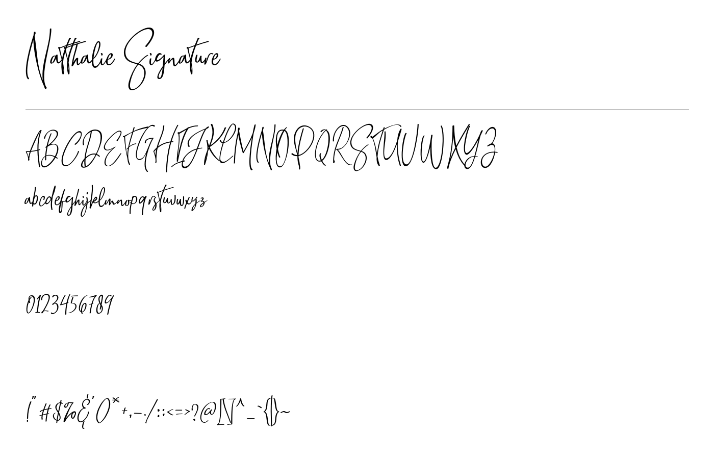 Natthalie Signature Font preview
