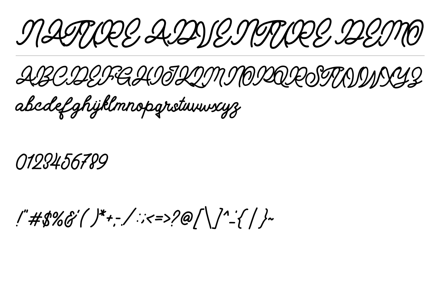 Nature Adventure Font preview