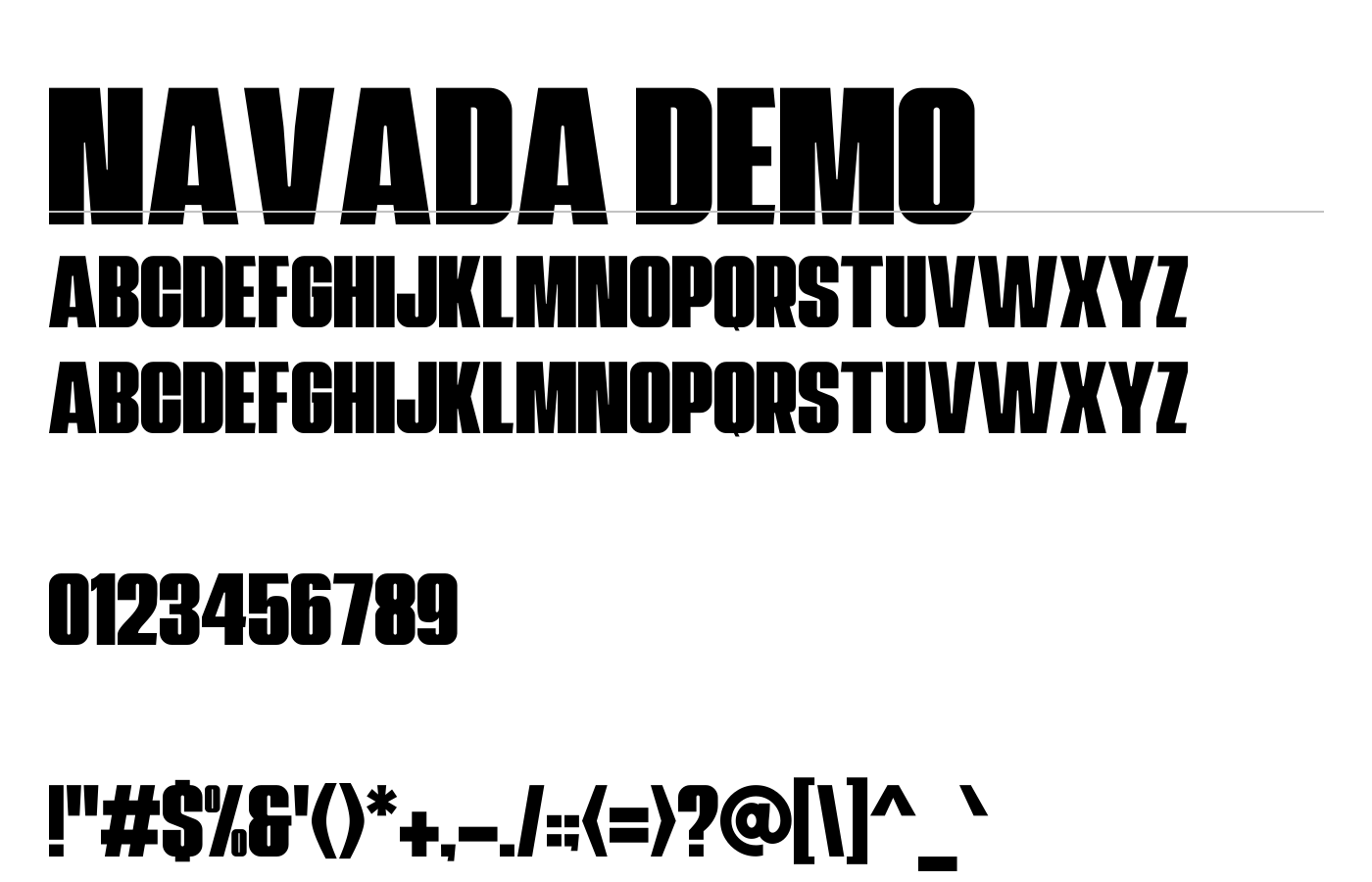 Navada Font preview