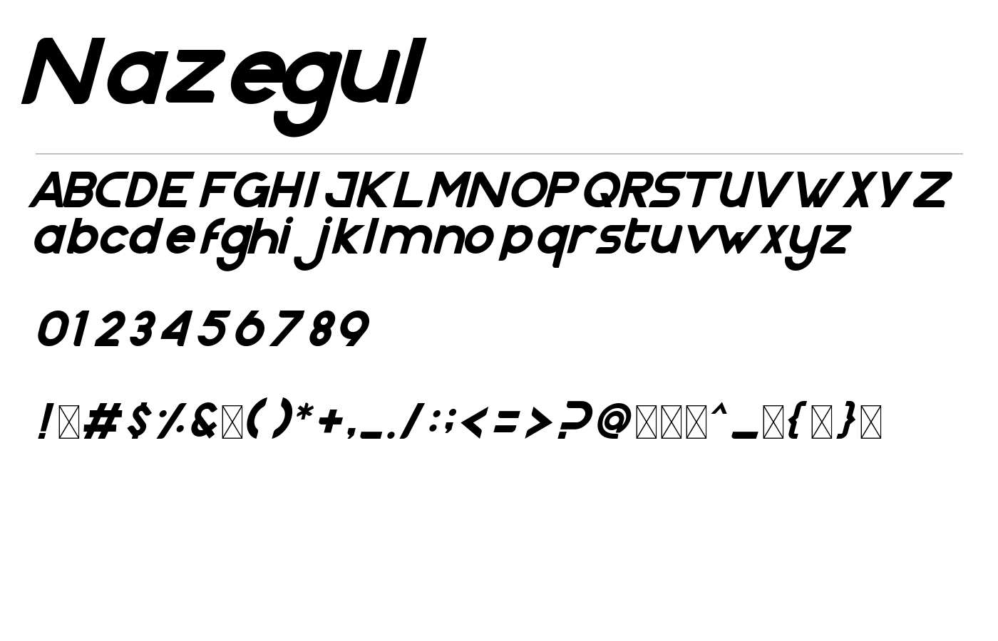 Nazegul Font preview