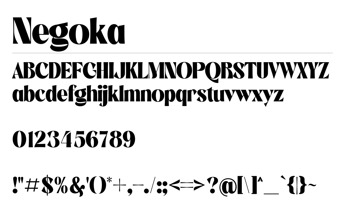 Negoka Font preview