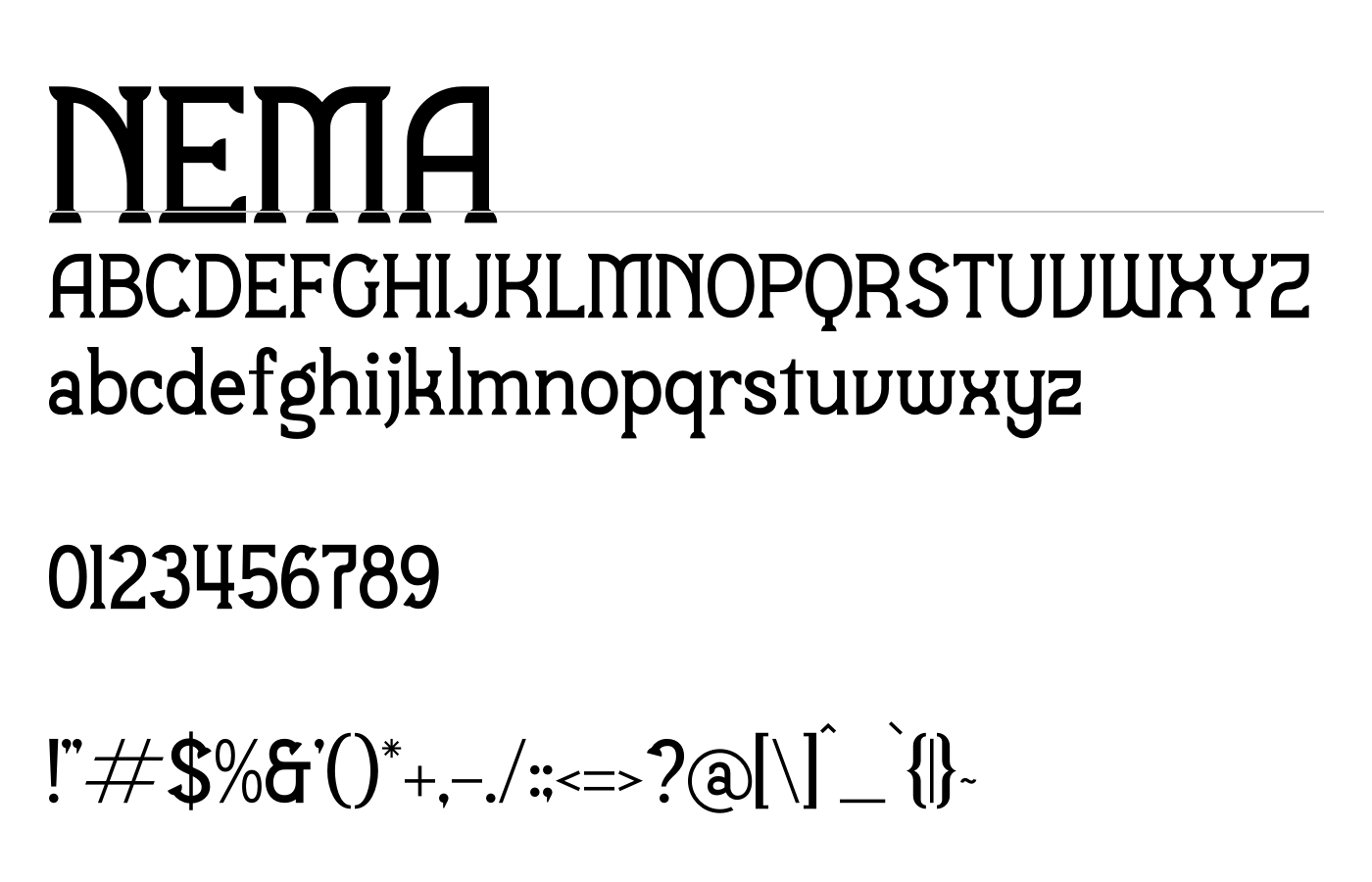 Nema Font preview