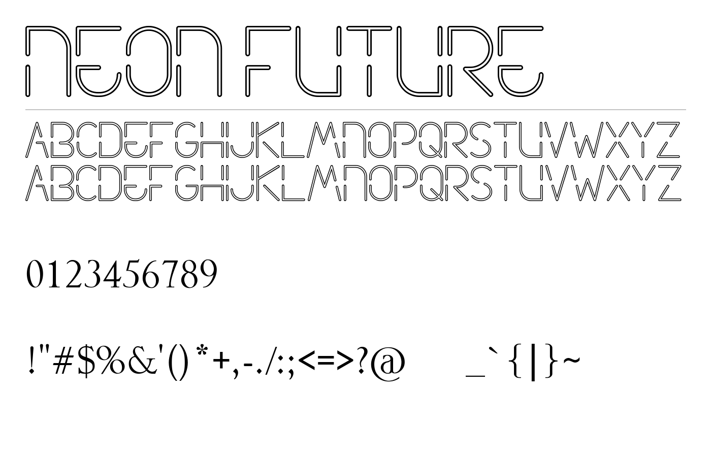Neon Future Font preview