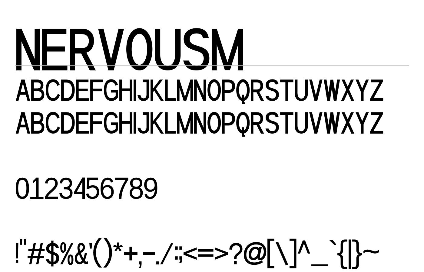 Nervousm Font preview